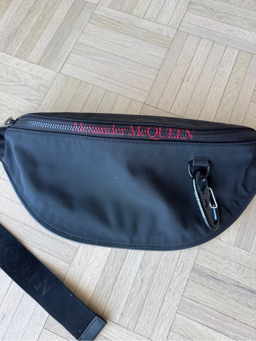 Alexander McQueen Black Belt Bag Nylon